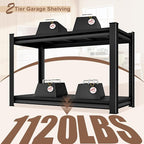 48" W 2-Tier Garage Shelving Heavy Duty, 1120LBS Loads Garage Storage Shelves - Image 4