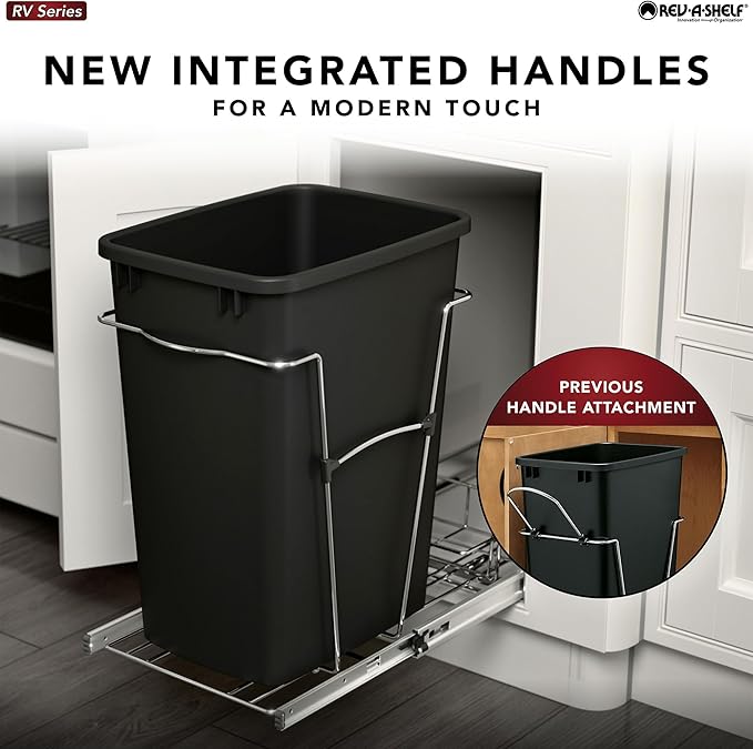 Rev-A-Shelf Pullout Trash Can for Kitchen Cabinets 35 Qt Garbage Waste - Image 3