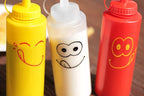 New Star Foodservice 28560 Smiley Faces Squeeze Bottle Set, and Clear, 12 oz - Image 6