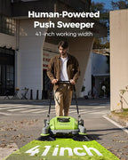41" Industrial Walk-Behind Hand Push Floor Sweeper | Commercial 55L Large - Image 4