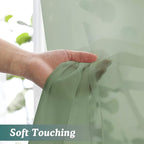 Chyhomenyc Sage Green Sheer Curtains 72 Inch Length 2 Panels, Light Filtering - Image 6