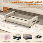 Under Bed Storage with Wheels, 4 Pack Under Bed Storage Containers with Clear - Image 2