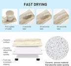 Set of 4 Drying Stone for Kitchen Counter Soap Tray Ceramic Bathroom Sink Trays - Image 3