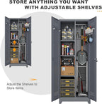 Broom Closet Storage Cabinet, Steel Locking Cabinet - Image 6