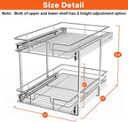 ROOMTEC Individual Pull Out Cabinet Organizer, 2 Tier Spice Rack Organizer - Image 3