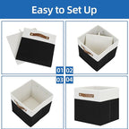 Temary 11 inch Cube Storage Bin 4 Pack Fabric Storage Cubes - Image 7