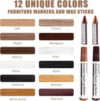 SEISSO Furniture Repair Kit, 12 Colors Furniture Touch-up Markers and Wood - Image 2