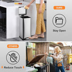TrailBlaze 8Gallon / 30L Kitchen Trash Can, Stainless Steel Rectangular Pedal - Image 3