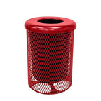 COATEDOUTDOORFURNITURE RFT-TXTRED Heavy Duty Round Trash Receptacle by CoatedOutdoorFurniture