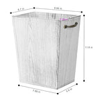 Wood Wastebasket Trash Can Rustic Farmhouse Square Garbage Container Bin - Image 2