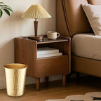 Monarch Abode Brushed Gold Hand Hammered Metal Wastebasket - Image 7
