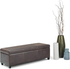 SIMPLIHOME Avalon 48 inch Wide Contemporary Rectangle Storage Ottoman Bench in - Image 4