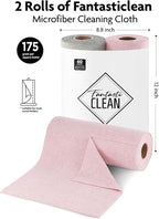 Fantasticlean Microfiber Cleaning Cloth Roll -60 Pack, Tear Away Microfiber - Image 4