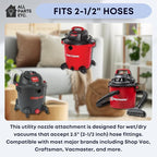 2.5" Utility Nozzle Attachment for Shop Vac – Wet Dry Vacuum Tool for Saw Dust - Image 3