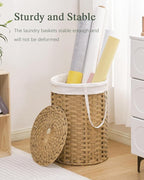 Laundry Hamper with Lid Laundry Basket with Lid 19.0 Gal Round Wicker Laundry - Image 6