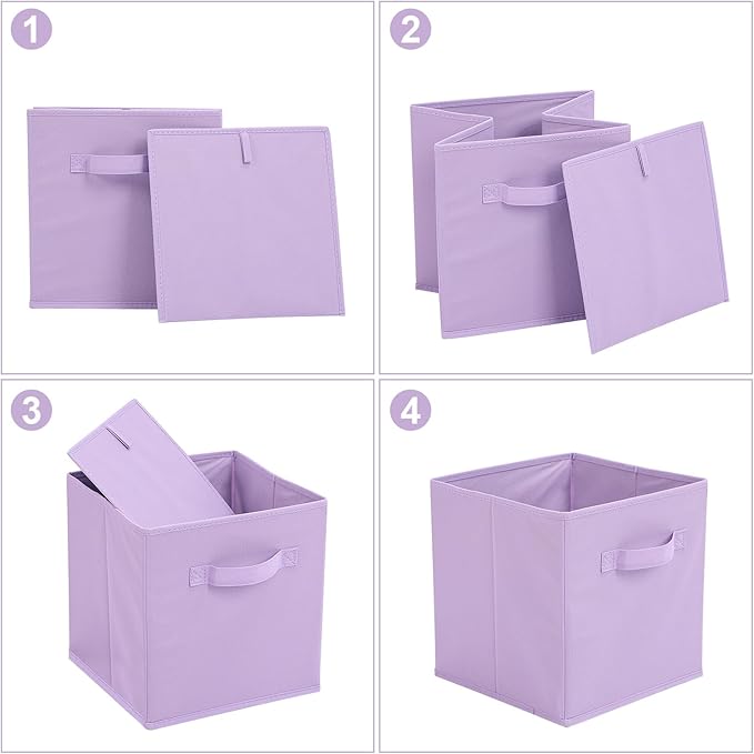 Stero 13x13x13 Inch Fabric Storage Bins 6 Pack Fun Colored Durable Storage Cubes - Image 3