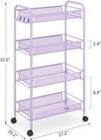 TOOLF 4-Tier Rolling Cart, Metal Utility Cart - Image 9
