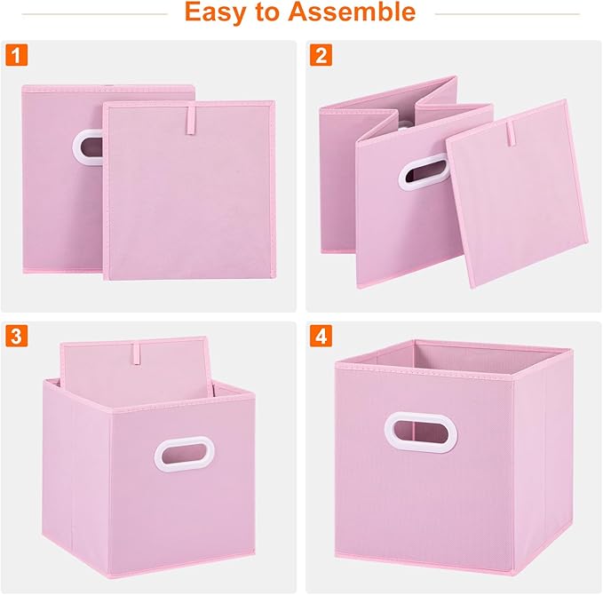 Stero Fabric Storage Cubes Bins, 11 inch Fun Colored Foldable Storage Baskets - Image 3