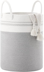 YOUDENOVA Woven Rope Laundry Hamper Basket, 58L Tall Luandry Basket, Baby - Image 4