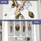 5 Compartments Silverware Tray for Drawer, Plastic Utensil Cutlery Drawer - Image 5