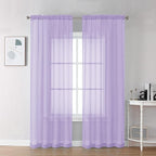 Chyhomenyc Lilac Sheer Curtains 78 Inches Long 2 Panels Set by Chyhomenyc