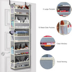 2 Pack Over The Door Hanging Organizer 5-Shelves and 10 Side Pockets, Over The - Image 4