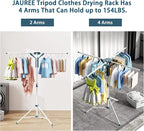 JAUREE Tripod Clothes Drying Rack Folding Indoor, Portable Drying Rack Clothing - Image 2