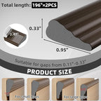 2Pcs×196" Wedge Weather Stripping Door Seal Strip - Image 2