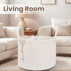 Woven Blanket Basket, 115L Large Rope Storage Bin - Image 5