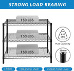 3-Shelf Adjustable Metal Shelf Wire Shelving Unit Storage Rack Display Shelf - Image 4