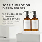MaisoNovo Soap Dispenser 3-Piece Set | 16.9oz Amber Bottles - Image 2