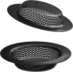 2 Pcs Black Stainless Steel Mesh Sink Drain Strainer, 3.54" Top/2.16" Kitchen by BESSEEK