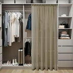 Tollpiz Sheer Door Curtain Closet Linen Textured Curtains Sheer Doorway Light - Image 3