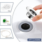 Bathroom Sink Strainer, Bathtub Drain Cover Lavatory Sink Drain Strainer Hair - Image 4