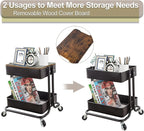 Melody House 2-Tier Metal Utility Rolling Cart Storage Organizer - Image 3