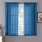 Tollpiz Short Sheer Curtains Linen Textured Living Room Curtain Sheers Light by Tollpiz