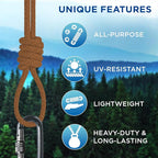 TECEUM Cotton Rope 3/16” – 50 FT – Strong All-Purpose Braided Rope – Natural - Image 4