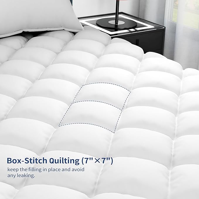 Sunflower Queen Mattress Pad, Hypoallergenic Cotton Mattress Cover, 18-22" - Image 8
