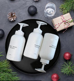 Frosted Pearl White Shampoo and Conditioner Bottles, Refillable Apothecary - Image 2