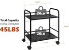 SunnyPoint 2-Tier Metal Rolling Utility Cart – Mobile Storage Shelf - Image 5