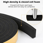 ToLanbbt Black Door Window Weather Stripping Self Adhesive Foam Tape High - Image 5
