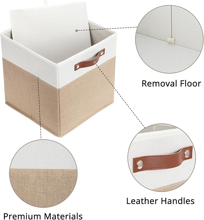 HNZIGE Fabric Storage Cubes, Cube Storage Bins 12 x 12, Decorative Storage - Image 2