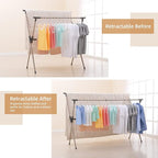 Clothes Drying Rack, Adjustable and Foldable Laundry Rack, Space Saving Hanger - Image 2