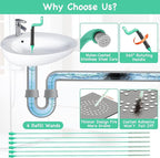 Drain Clog Remover Tool – 30”Anti-break Steel Sink Snake Hair Drain Cleaner Tool - Image 4
