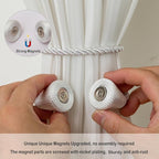Magnetic Curtain Tiebacks 2 Pack Outdoor Rope Curtain Tie Backs Decorative - Image 3