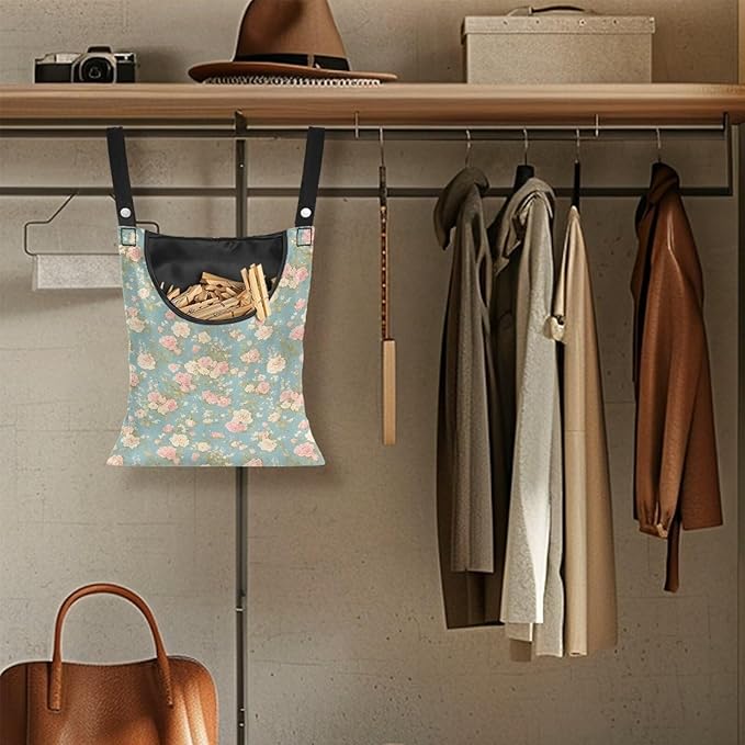 Clothes Pin Hanging Bag with Big Opening Storage Clothes Pins & Mini - Image 4