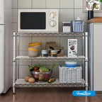 3-Shelf Adjustable Metal Shelf Wire Shelving Storage Rack - Image 7