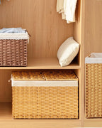 Storage Basket with Lid Wicker Baskets - Image 7