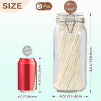 Clear Food Storage Jars 78oz Square, Airtight Glass Canister - Image 2