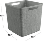 Curver Set of 4 Jute Large Cube Decorative Plastic Organization and Storage - Image 2